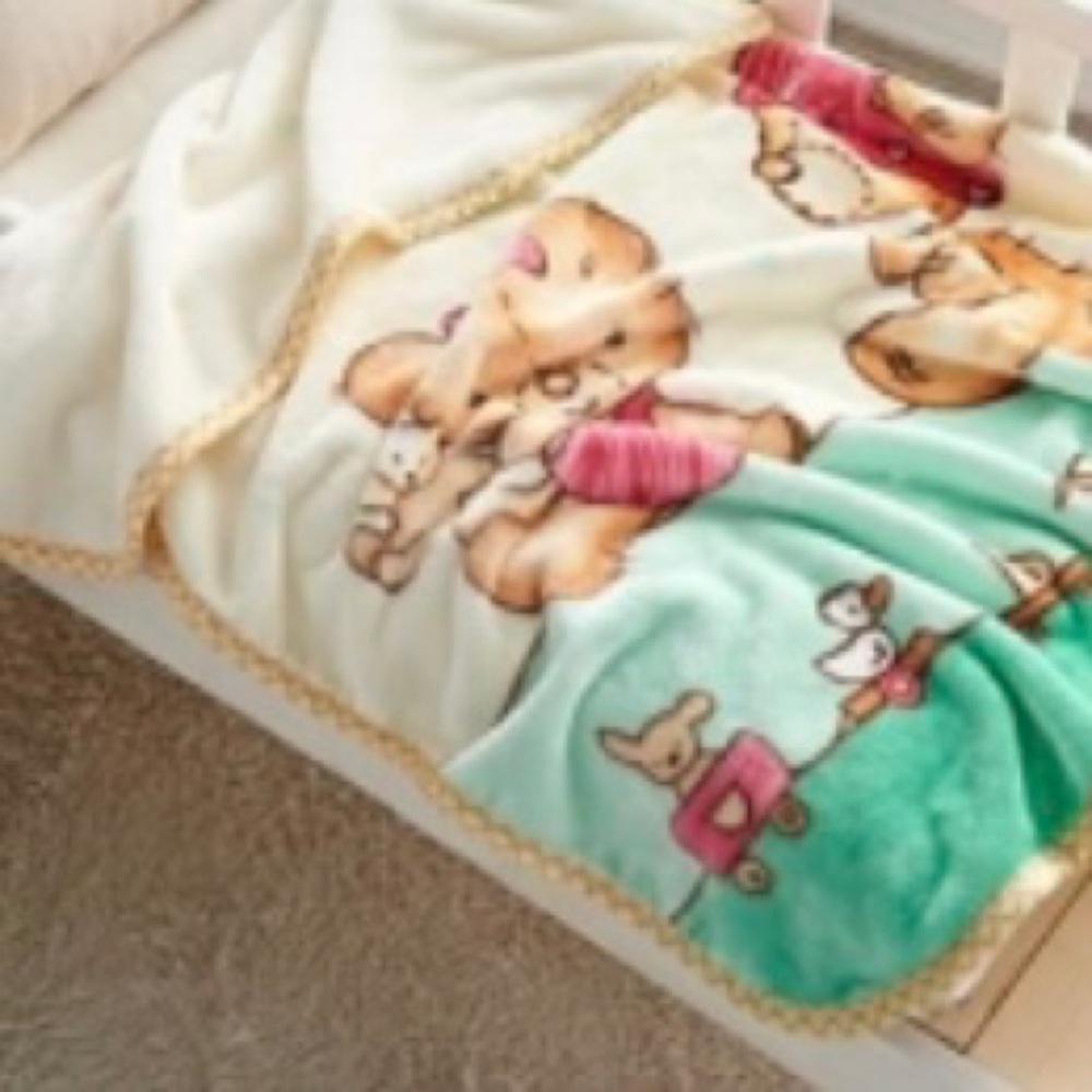 Super Soft Silky Baby Blanket 39" x 55" Two Bears New Cloud Baby Blanket - Picture 2 of 10